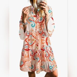 Bohemian Patterned Tunic Dress